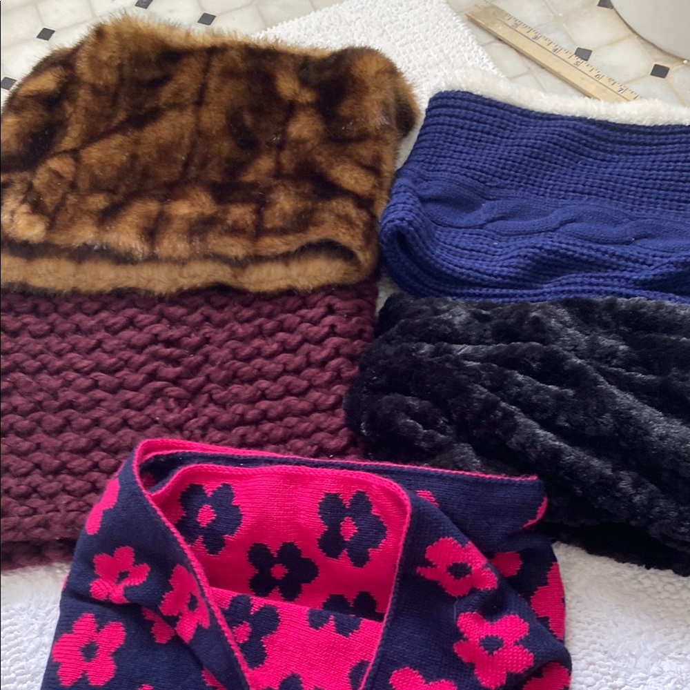 Stylish Scarf Collection - Multicolor infinity including faux fur